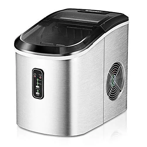 Euhomy Countertop Ice Maker – 26 Lbs/24 Hrs, 9 Cubes In 6 Minutes, Compact Portable Design With Scoop & Basket – Silver 1