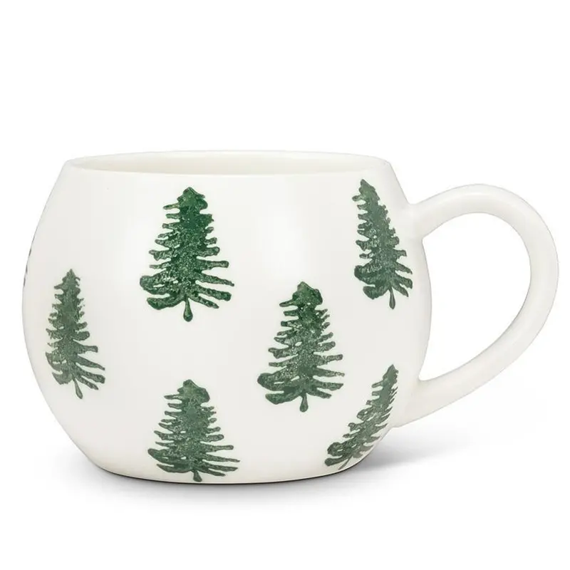 Fir Tree Ball-Shaped Mug – Rounded Ceramic Hot Beverage Cup 1
