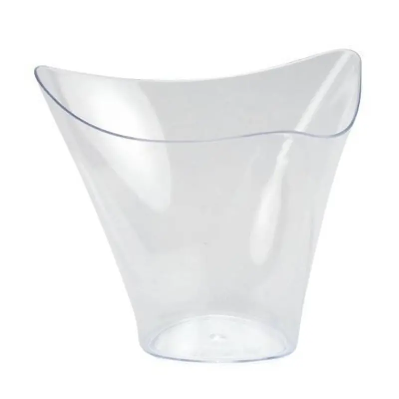 Flared Triangle Mini Plastic Cup – Clear Contemporary Design 1