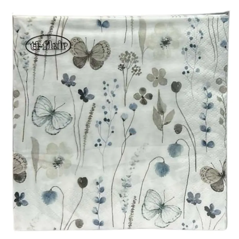 Floral & Butterfly Lunch Napkins – 20-Pack Whimsical Design 1