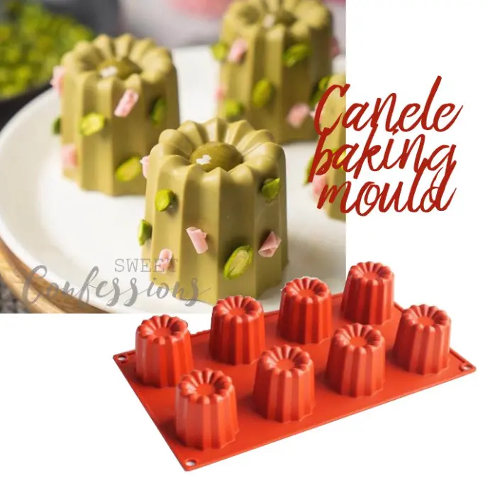 Fluted Canelé Mold Set – 8 Or 12-Cavity Silicone Baking Pan For Authentic French Pastries 1