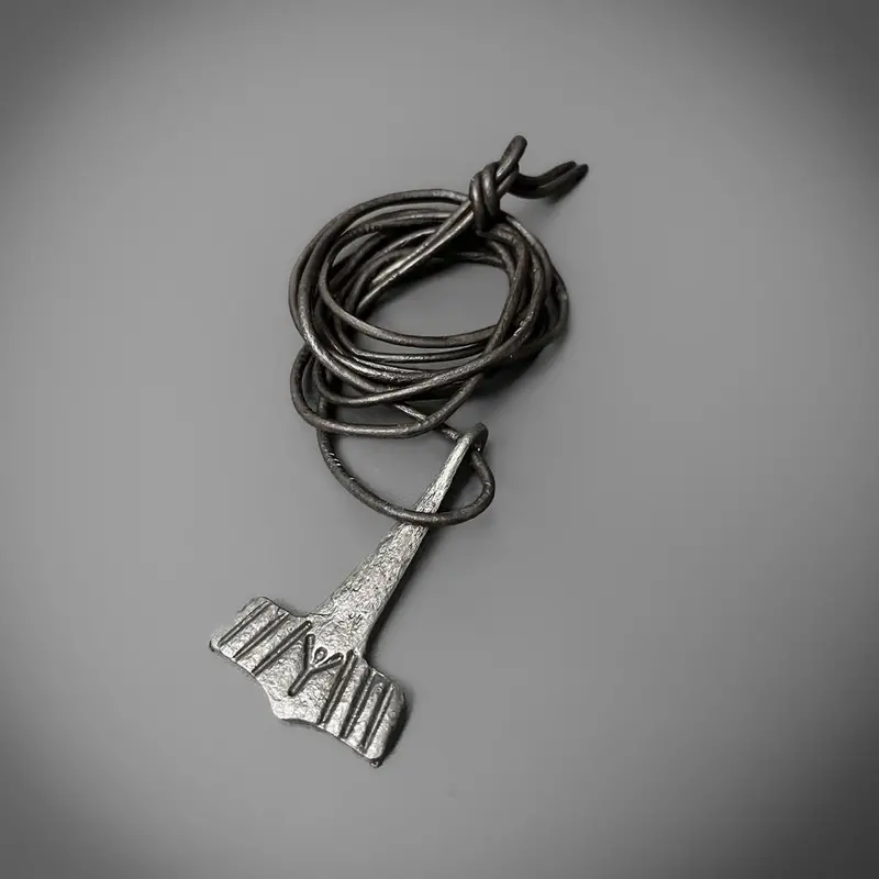 Forged Mjolnir Amulet Pendant – Norse Protection Symbol 1