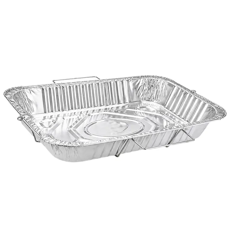 Full-Size 20.75" X 12.75" X 3" Disposable Aluminum Baking Pans With Integrated Handles 1