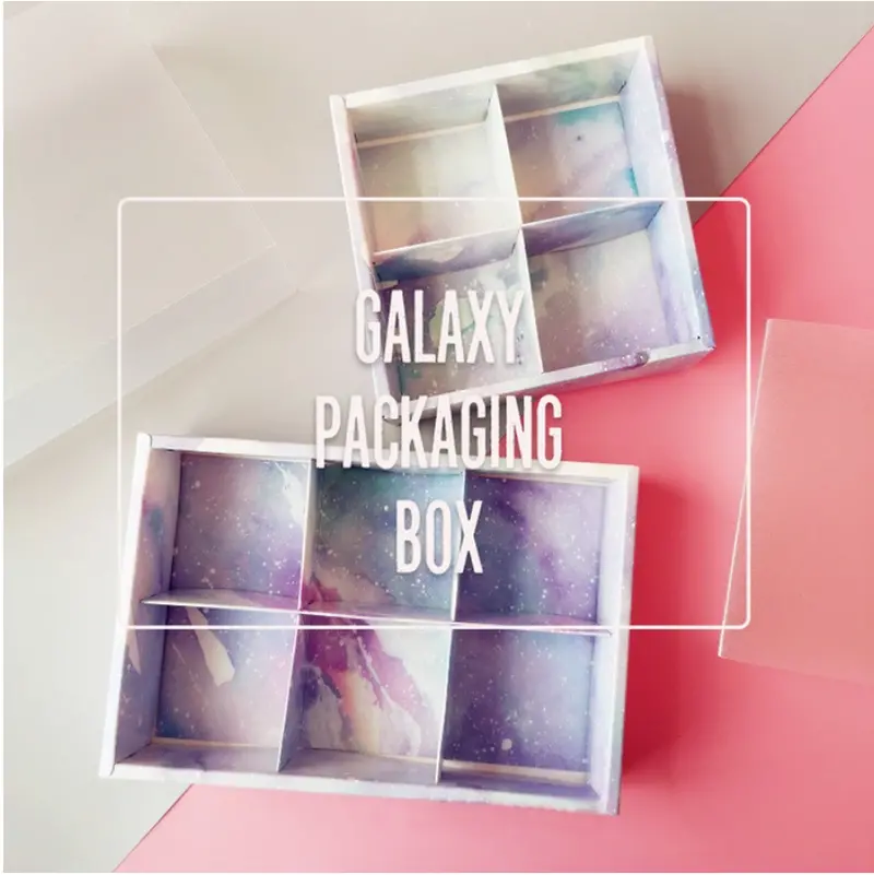 Galaxy-Themed 4-Cavity Mooncake Gift Box – Premium Red Packaging For Festive Gifting 1