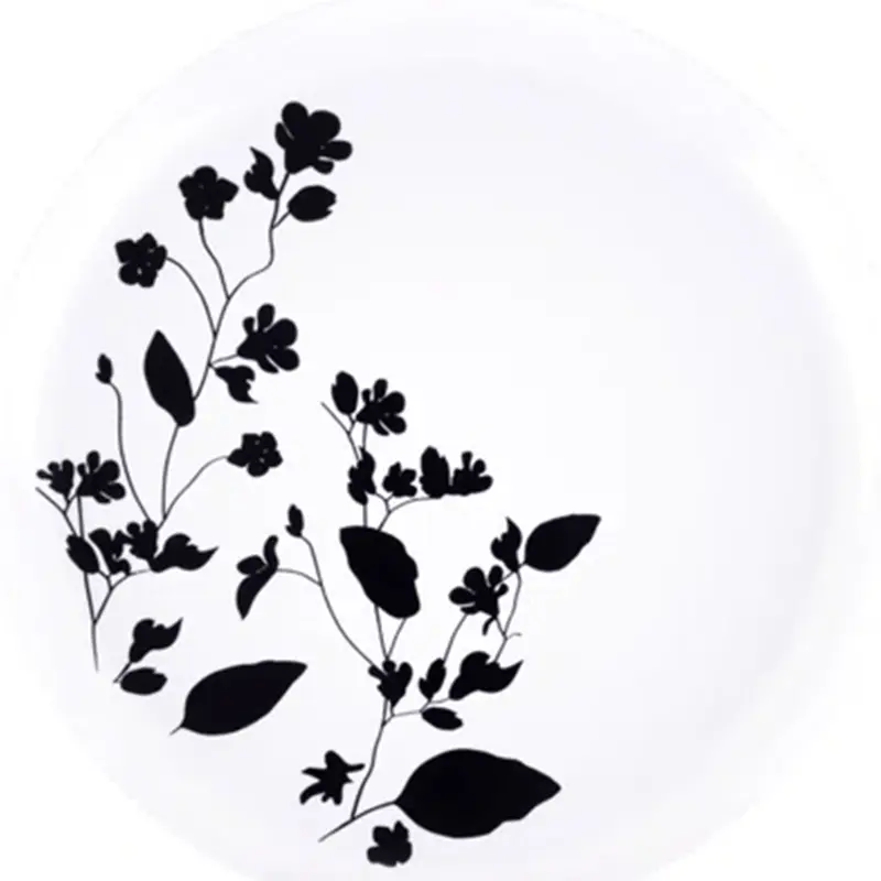 Garden-Themed White & Black 10-Inch Disposable Dinner Plates (10-Pack) 1