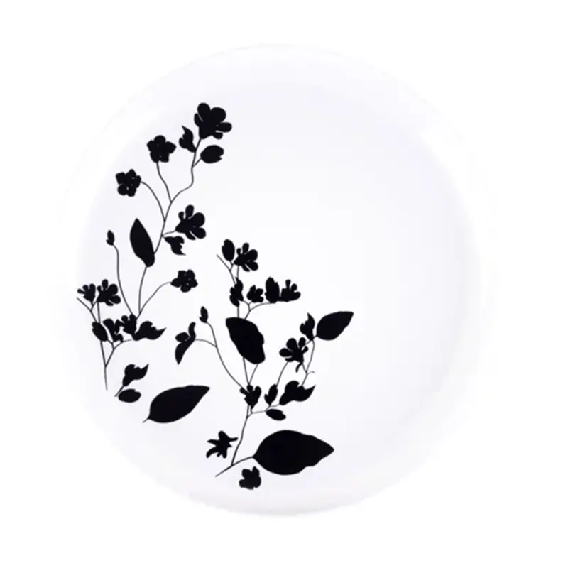 Garden-Themed White & Black 6.3-Inch Disposable Dessert Plates (10-Pack) 1