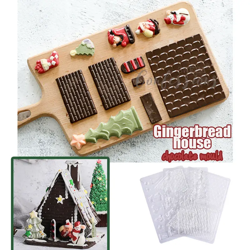 Gingerbread Cottage Chocolate Mold – Holiday-Themed Shape For Santa, Snowman, And Tree Confections 1