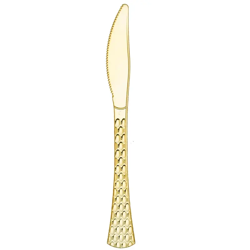 Glamour Collection – Gold Heavyweight Plastic Knives (20-Pack) 1