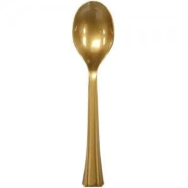 Gold-Finish Soup Spoon – Robust Plastic Utensil 1