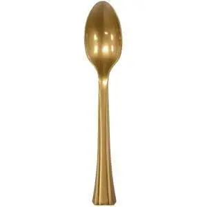 Gold-Finish Teaspoon – Sturdy Plastic Flatware 1