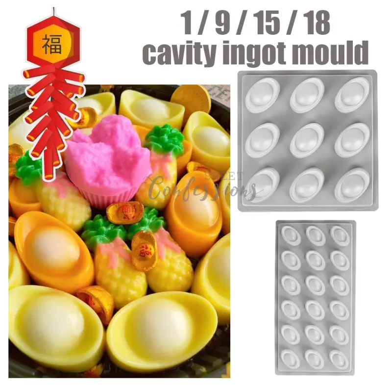 Gold Ingot Jelly Mold – Festive Silicone Shape For Longevity Cakes And Edible Gold Nugget Creations 1