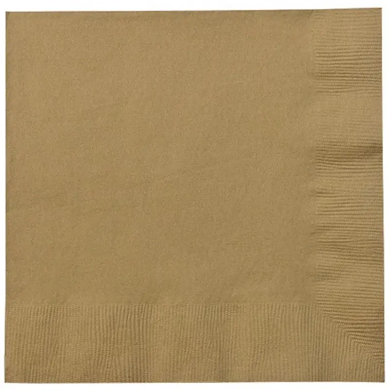 Gold Metallic Lunch Napkins – Elegant Disposable Tableware 1