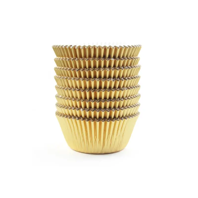 Gold Mini Foil Baking Cups – 40 Count Non-Stick Liners 1