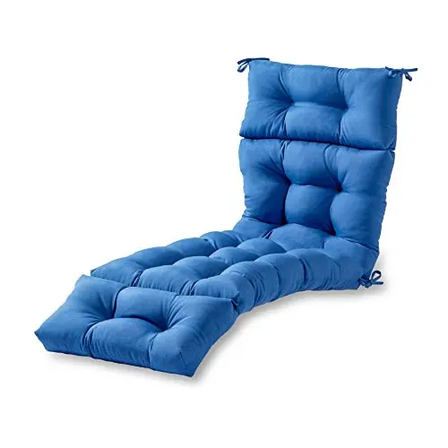 Greendale Home Fashions 72-Inch Indoor/Outdoor Chaise Cushion – Marine Blue, All-Weather Fabric 1