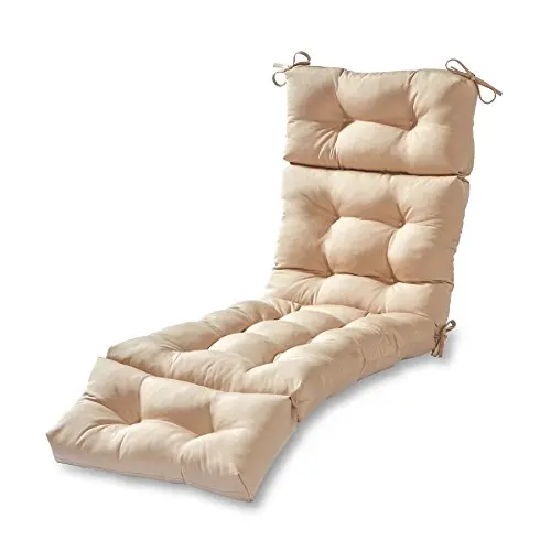 Greendale Home Fashions Outdoor Chaise Cushion – 72-Inch Stone-Tone Replacement Pad For Sun Loungers 1