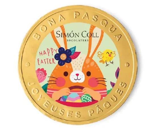 Handcrafted Chocolate Easter Medallion – Embossed Design 1