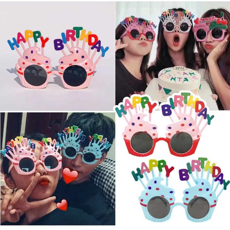 Happy Birthday Photo Booth Props – Festive Glasses, Frames & Backdrop Accessories 1