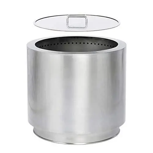 Hi-Flame Smokeless Stainless Steel Fire Pit: 20.5" Portable Bonfire Stove With Lid For Backyard Wood Burning 1