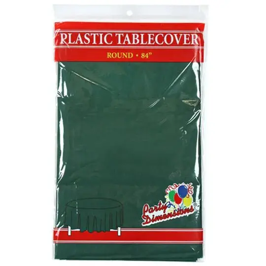 Hunter Green Disposable Plastic Round Tablecloth – 84 Inch Diameter 1