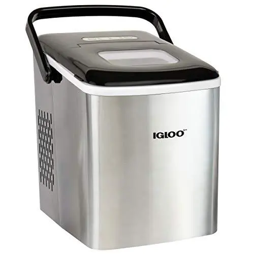 Igloo Iceb26Hnss Self-Cleaning Countertop Ice Maker – 26 Lbs/Day, 9 Cubes In 7 Minutes, Stainless Steel With Scoop & Basket 1