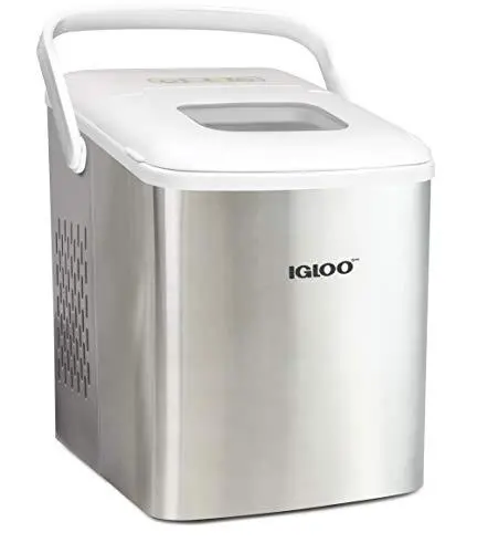 Igloo Iceb26Hnsswl Stainless Steel Countertop Ice Maker – Self-Cleaning, 7-Minute Ice Cycle, 26 Lbs/Day Output, Scoop & Basket Included 1