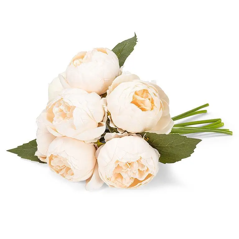 Ivory Full-Bloom Peony Silk Bouquet 1