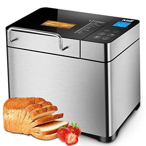 Kbs 17-In-1 Premium Bread Machine – 2Lb Ceramic Nonstick Loaf Maker With Auto Dispenser, Touch Display & Keep-Warm 1