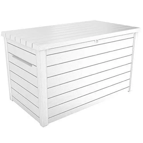 Keter Xxl Deck Storage Box – 230-Gallon Weatherproof Outdoor Patio Container In Sleek White Finish 1