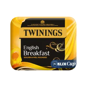 Klix Eco Cup: Twinings English Breakfast Tea – Sustainable 7 Oz Black Ceramic Mug 1
