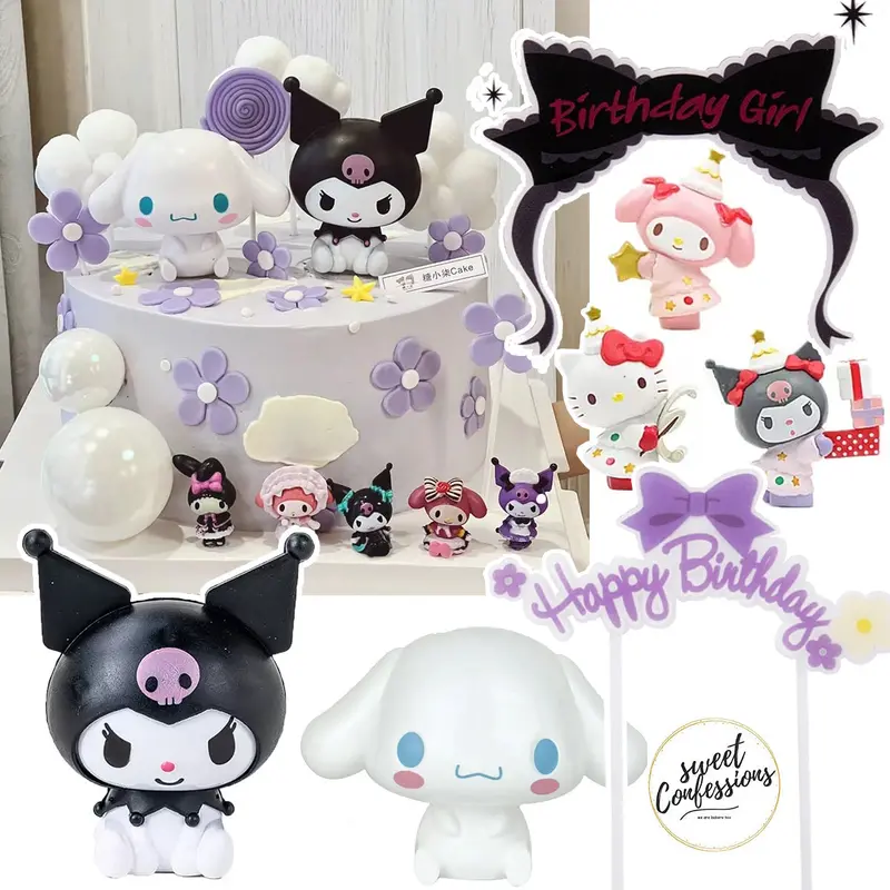 Kuromi Character Cake Topper – Purple-Themed Anime Figurine For Girls' Birthday Cakes 1