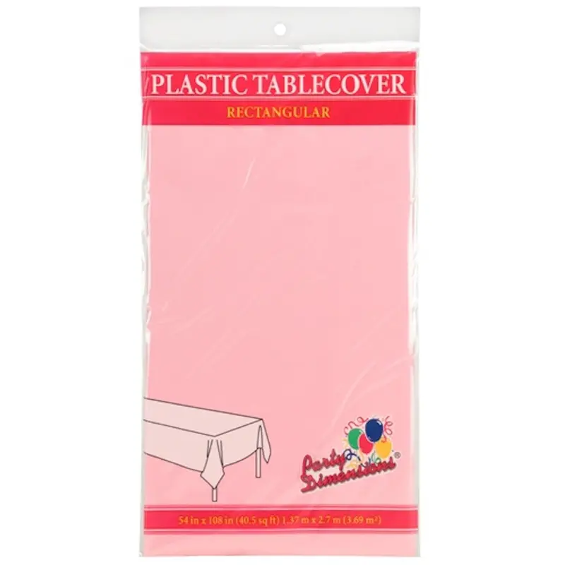 Light Pink Plastic Rectangular Table Cover – 54 X 108 Inches 1