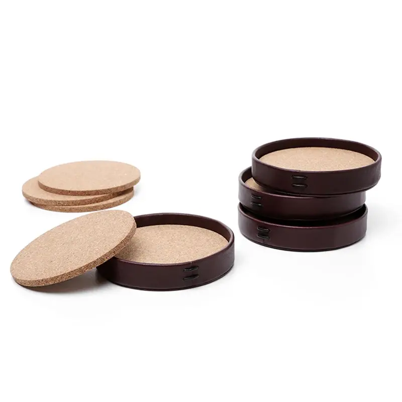 Liiton Premium Leather-Coated Coaster Set – 4-Piece 1
