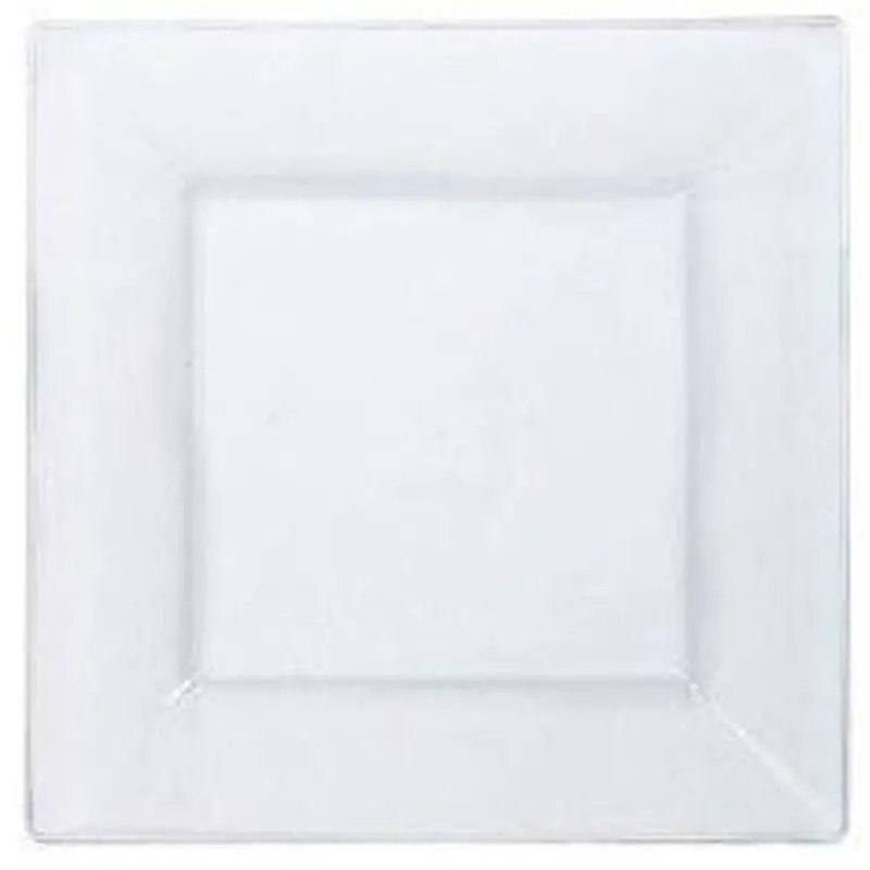Lillian 10.75-Inch Clear Square Plastic Dinner Plates 1