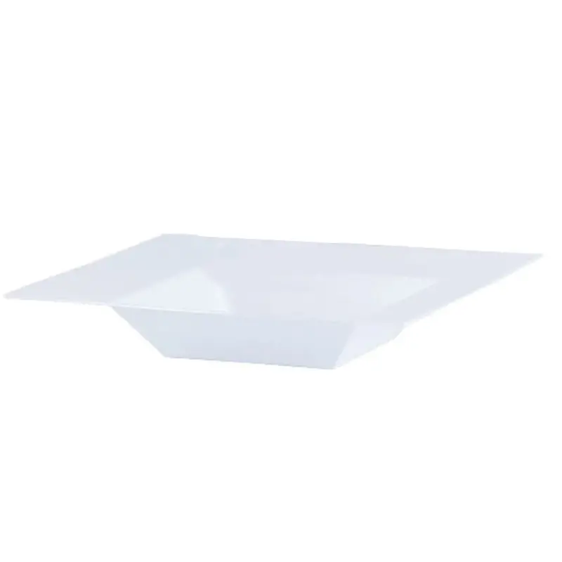 Lillian 12 Oz White Square Plastic Dinner Bowls 1