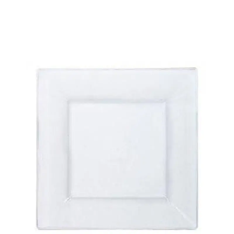 Lillian 6.5-Inch Clear Square Plastic Dinner Plates 1