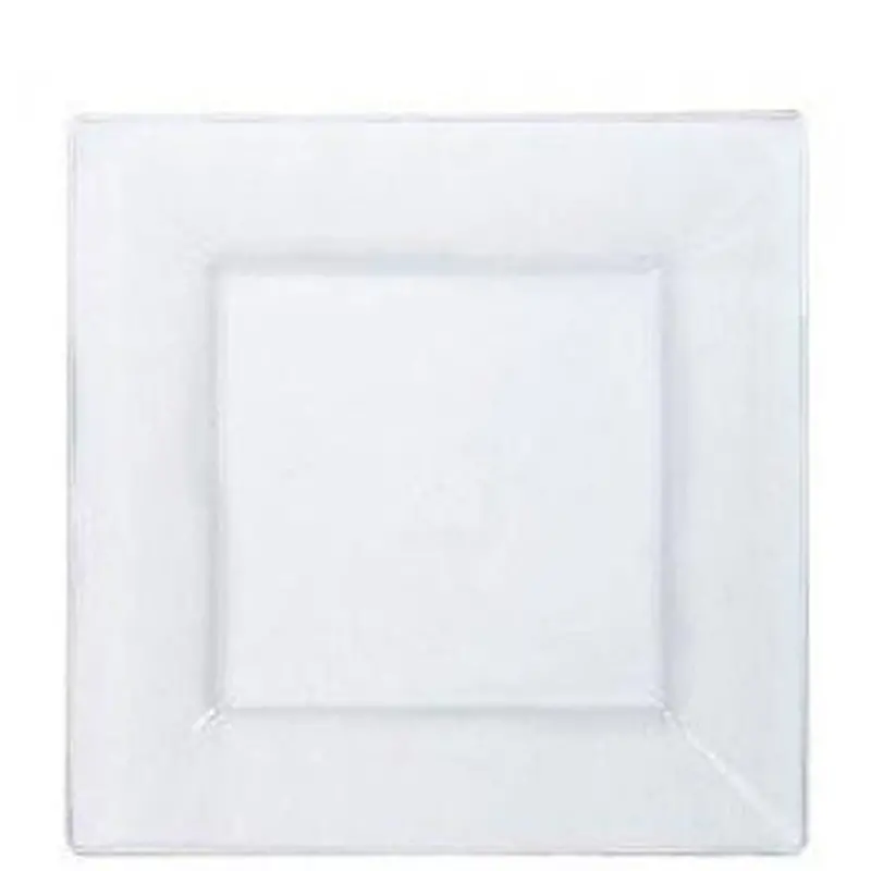 Lillian 9.5-Inch Clear Square Plastic Dinner Plates 1