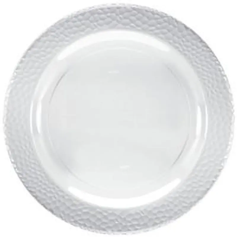 Lillian Collection – 10.25-Inch Clear Pebbled Plastic Dinner Plate 1