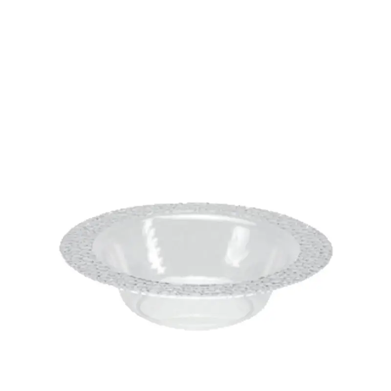 Lillian Collection – 5-Ounce Clear Pebbled Plastic Bowl 1