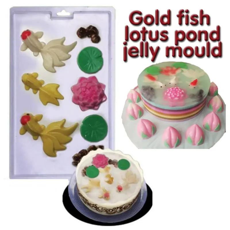 Lotus Pond Goldfish Jelly Mold – Intricate Asian-Inspired Agar-Agar Landscape Design For Elegant Desserts 1