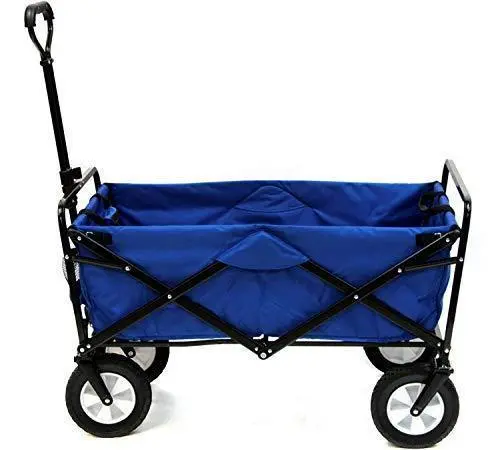 Mac Sports Wtc-111 Utility Wagon – Heavy-Duty Outdoor Folding Cart In Solid Blue With All-Terrain Wheels 1