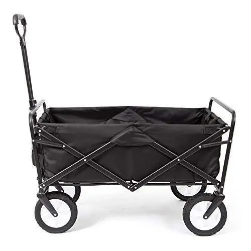 Mac Sports Wtc-145 Heavy-Duty Folding Wagon – Black Utility Cart With All-Terrain Wheels 1