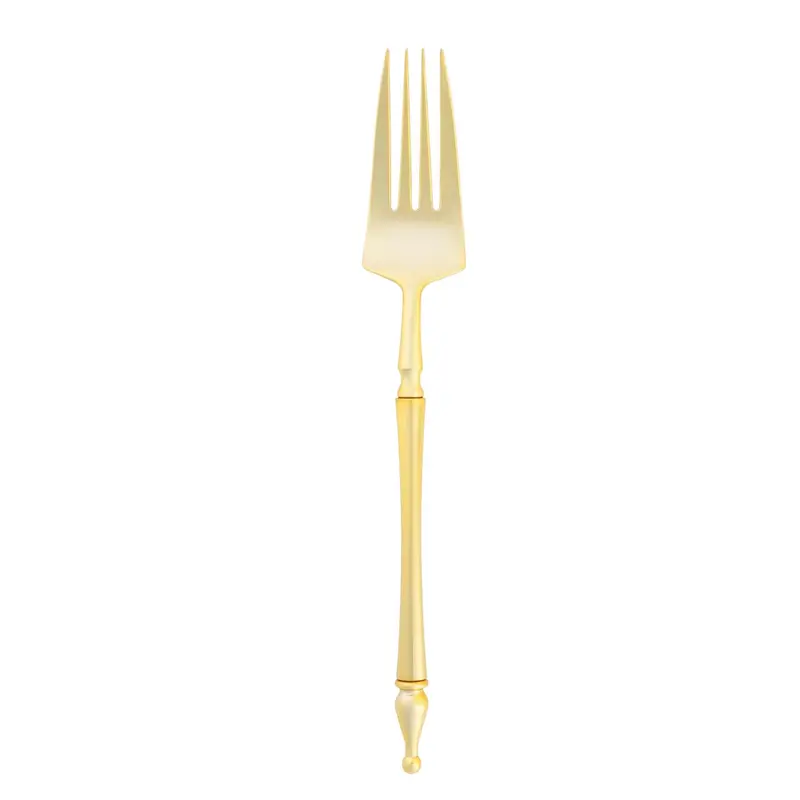 Majestic Gold-Trimmed Plastic Dinner Fork — Sophisticated Disposable Flatware 1