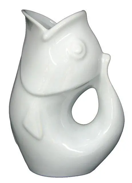 Matte White Gurgle Pot – Large Format 1