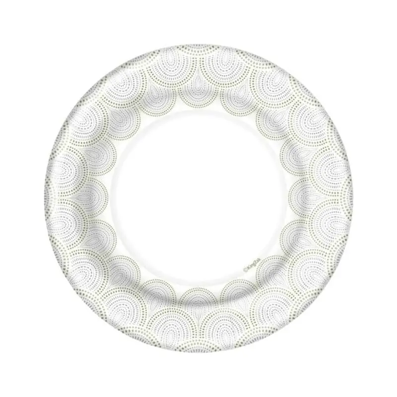 Metallic Rays 8-Inch Salad & Dessert Paper Plates — Premium Disposable Serving 1