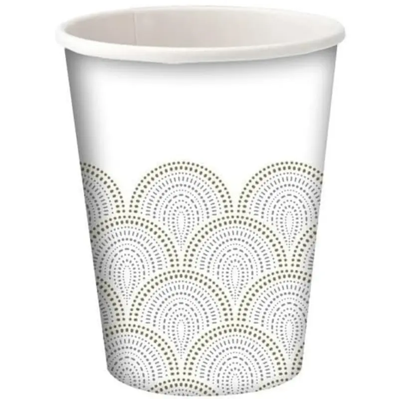 Metallic Rays 9-Ounce Decorative Paper Cups — Stylish Disposable Beverage Serveware 1