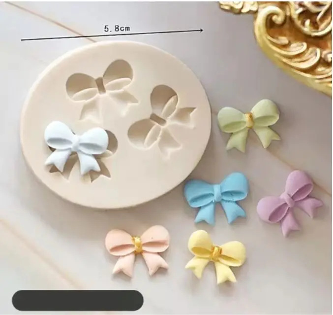 Mini Ribbon Bow Silicone Mold – Delicate Fondant And Chocolate Accent For Elegant Cake Decoration 1