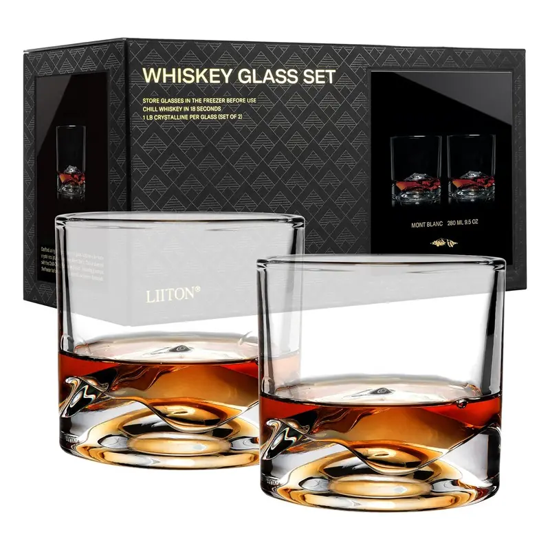 Mont Blanc Crystal Bourbon Whiskey Glass Duo – Liiton 1