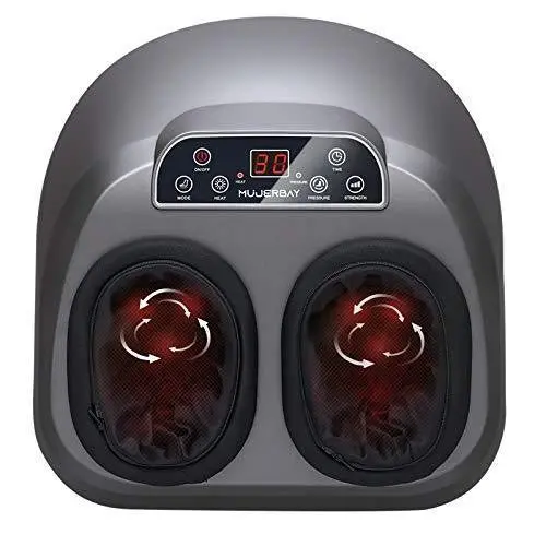 Mujerbay Shiatsu Foot Massager – Heated Air Compression Machine With Remote, Ideal For Plantar Fasciitis 1