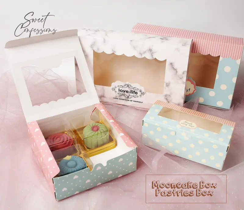 Multi-Function Pastry Box – Designed For Mooncakes, Cupcakes, Brownies, Cream Puffs, And More 1