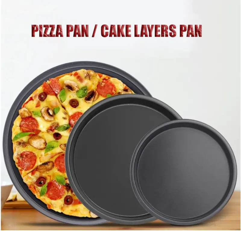 Multi-Use Metallic Baking Tray: Pizza, Shallow Cakes, Buns, And Bread 1